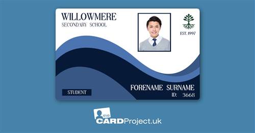 Secondary School Student ID Card Navy Wave